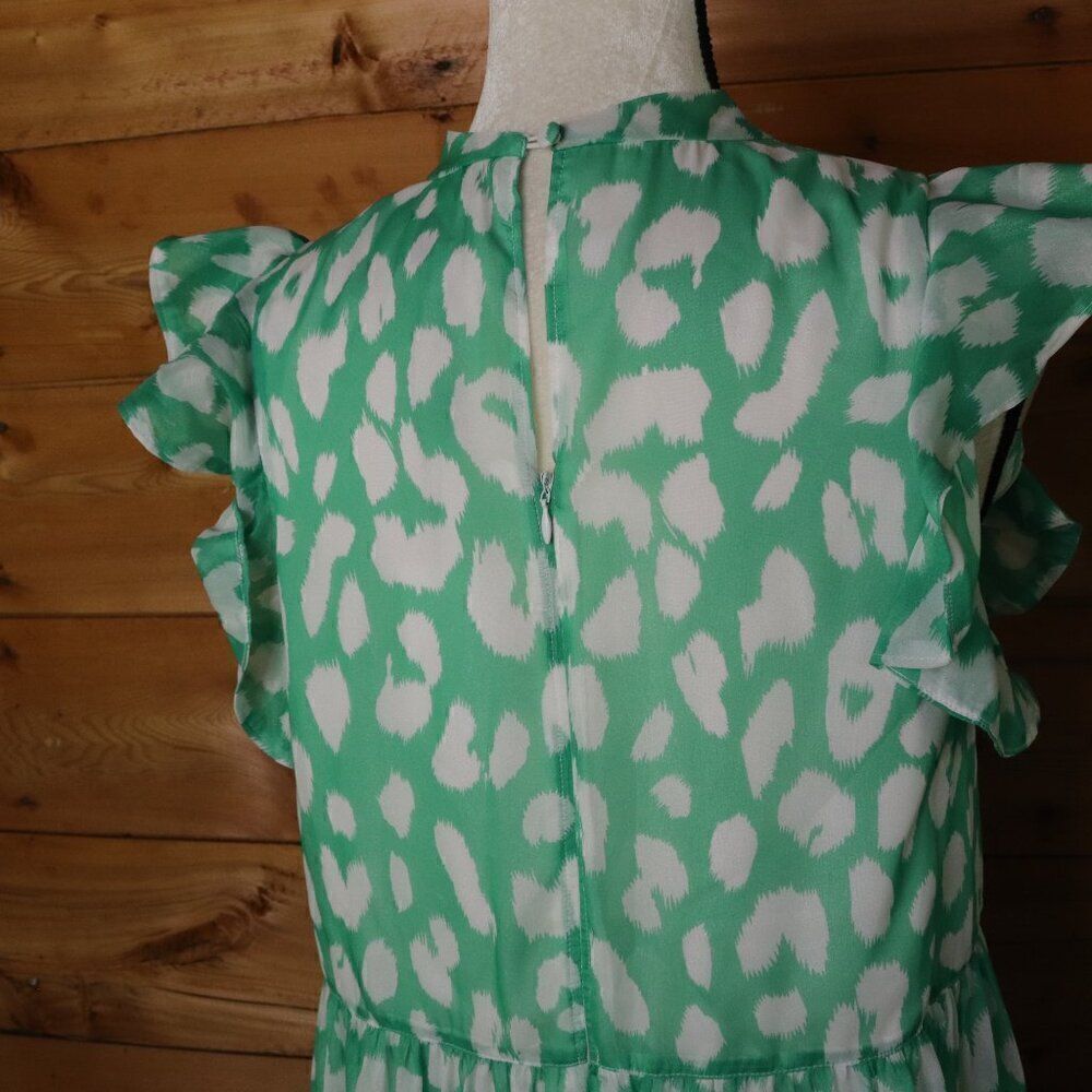 Milly | Mona Jungle Leopard Crinkle Chiffon Dress Small - Picture 4 of 7